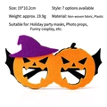 Halloween pumpkin glasses with purple witch hat and black bat wings for party cosplay - Felt Halloween Glasses-Style A
