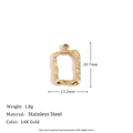 Water Ripple Rectangular Frame Pendant - Gold