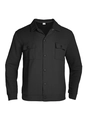 Detalle de chaqueta camisera de punto gofrado negro con textura de tela acolchada - S / Negro