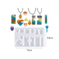 DIY silicone mold for glitter resin pendants in round, drop and heart shapes - 60-902 (General Geometric)