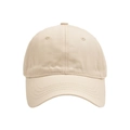 Close-up of beige cotton baseball cap showing six-panel crown and ventilating eyelets - Off White