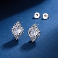 Sparkling silver diamond-shaped stud earrings in S925 silver with white zircon - Waterdrop Earrings Led-37