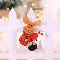 Weihnachts-Rentier Plüschfigur mit rotem Punkt-Pullover und Zuckerstangen-Hänger - Rentier mit Zuckerstange (B-C26)