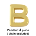 Vue détaillée d'un pendentif lettre B en or poli, style minimaliste, chaîne non incluse - Pendentif Lettre B