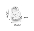Silver padlock charm with heart engraving and dimensions 17.5mm by 10.5mm - Lock with Heart-7 / Steel