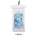 Luminous waterproof phone pouch in white with clear touch screen and black hanging hook - Air Cushion Style / White