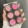 6pcs glitter jelly eyeshadow set in romantic pink with star and moon sequins - Set 3# Romantic Pink
