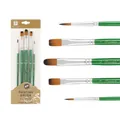 5-piece professional paint brush set with green handles and mixed tips for acrylic and oil - 5Pcs Green Mixed HB026LV / Green