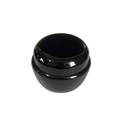 Glossy black mushroom shaped cream jar for cosmetics with round smooth finish - Black