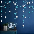 Sparkling teal and silver star and circle garland for birthday party wall decoration - 4 Meters / Round Star Garland Blue Silver Mix