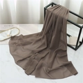 Brown chiffon scarf texture detail shown with premium fashion magazine background - 175cmx70cm / Khaki