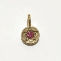 Gold star pendant with a round pink birthstone crystal for DIY necklace making - Gold - October