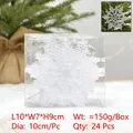 24-piece 10cm clear acrylic Christmas snowflake ornament set with silver hanging strings - 24pcs/box (10cm) / Clear