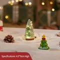 Mini besneeuwde kerstboom met LED-lichtjes, tafeldecoratie van 4,5x9 cm hoog - Ceder / 10cm Zonder Licht