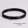 Dettaglio del bracciale rigido nero opaco da 8mm con specifiche di dimensioni e peso - Uomini-Nero(8mm)