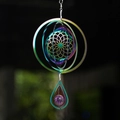 3D colorful tree of life wind spinner with iridescent finish and purple crystal pendant - 15CM Diameter Bearing / Iridescent Plum Blossom Drop