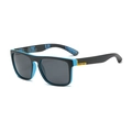 Polarized sports sunglasses in matte black and vibrant blue frame with grey lenses - Black Blue Frame Grey Lens