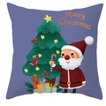 Detailed view of Merry Christmas pillowcase with Santa Claus and festive tree motifs - DRD247-6 (Christmas Greetings Print)