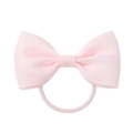 Pink grosgrain ribbon bow hair tie for toddlers with a soft textured finish - Pink