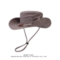 Men's purple-gray sun hat with adjustable chin strap and outdoor embroidery detail - Rattan Style / Dark Gray