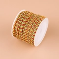 Spool of multicolor braided cotton rope with gold silk for DIY jewelry making - No.7 Red Yellow