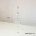 Silver hollow metal Christmas tree ornament with elegant scrolls and crystal drop pendant - Christmas Tree / Silver