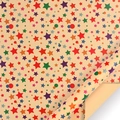 Colorful star pattern kraft paper gift wrap with vibrant dots on a beige background - Colorful Pentagram / 50*70CM
