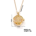 Collar con colgante de la Virgen María dorada y cristal amarillo en acero inoxidable - Estilo Amarillo Brillante (N00921-41)