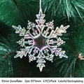 Iridescent 93mm snowflake ornaments with colorful plating for Christmas tree decor - 93mm Electroplated Colorful Snowflake