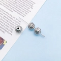 Antique silver spacer beads with vintage relief patterns for DIY jewelry making - Round Relief Pattern Spacer Bead (16463) / 1 Piece (7x8mm) / Antique Silver