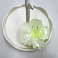 Gradient light green flower hair claw clip with translucent finish on white display - Lemon Green (Rolled Flower)