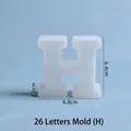 Transparante siliconen mal letter H voor epoxyhars, afmeting 6,8 x 6,4 x 2,2 cm - Letter H