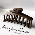 Matte coffee brown large claw clip for women featuring a minimalist geometric design - 11cm / Matte Dark Brown