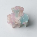 Pink and blue marble texture acetate hair claw clip with macaron tones for women - Haze Purple
