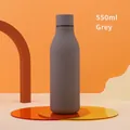 550ml minimalist stainless steel cola bottle in matte grey finish for outdoor sports - Rubber Paint Qingcheng Grey
