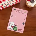 Rosa Weihnachtskarte mit süßem Hundemotiv, Größe 9,5 cm x 14 cm, festliche Deko - Weihnachten Welpe Rückseite - Typ 3