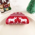 Détails de la pince à cheveux de Noël rouge avec motifs de renne et de sapin - Demi-cercle - élan Flocon Rouge Blanc
