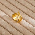 Elegant gold spiral multilayer stainless steel ring for women in a minimalist design - Gold Spiral Wrapped Art Style (84)