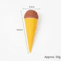 Modello realistico di cono gelato al cioccolato, 5.5x14.5cm, 50g, decorazione dessert - Cono gelato alla crema / Marrone chiaro