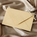 Elegant cream linen textured envelope on gold silk with dried flowers for invitations - Linen Yellow 10pcs/pack / Yellow