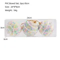Three 8cm Christmas ball ornaments with foam beads and white swirls in a PVC box - Colorful Foam Beads White Vortex (Style 6) / Set of 3/8CM