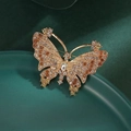 Exquisite gold butterfly brooch with champagne crystals and hollowed wing details - 433# Butterfly
