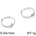 Aros de plata minimalistas con nudo de 20mm de diámetro y diseño de cuerda trenzada - Color Acero 20mm (KE95003-KFC)