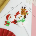 8cm Weihnachtsmann-, Schneemann- und Rentier-Kuchendekorationen aus weichem PVC für Partys - #6009 Weihnachts-Trio Weihnachtsmann Schneemann Rentier