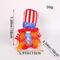 Independence Day gnome plush decoration with dimensions 18cm height and 15cm width - Independence Day Short Leg Gnome - Female Style (C1-16)