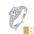 S925 sterling silver cushion cut moissanite ring with side stones and GRA certificate - R13027 Cushion Style (With GRA)