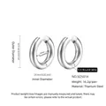 5.0mm thick silver titanium steel hoop earrings with 24mm diameter and minimalist design - 5.0*14mm / Steel