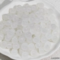 Makroaufnahme von 6x8mm weißen, durchscheinenden Trommelperlen für DIY-Schmuck und Basteln - 6X8mm / Weißer Jade