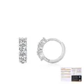 S925 Sterling Silber Creolen mit drei Moissanit-Steinen und GRA-Zertifikat - S925 Sterling Silber/0.30ct*6 Moissanit / Silber