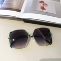 Square gold metal sunglasses with dark green accents and purple gradient lenses - Green